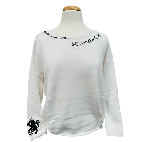 Sweater Vetter White Sweater with St. Mark's on Collar