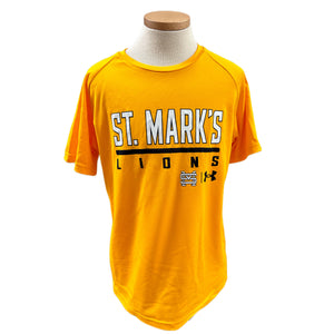 UA Boys' SS Tech Tee Gold with St. Mark's