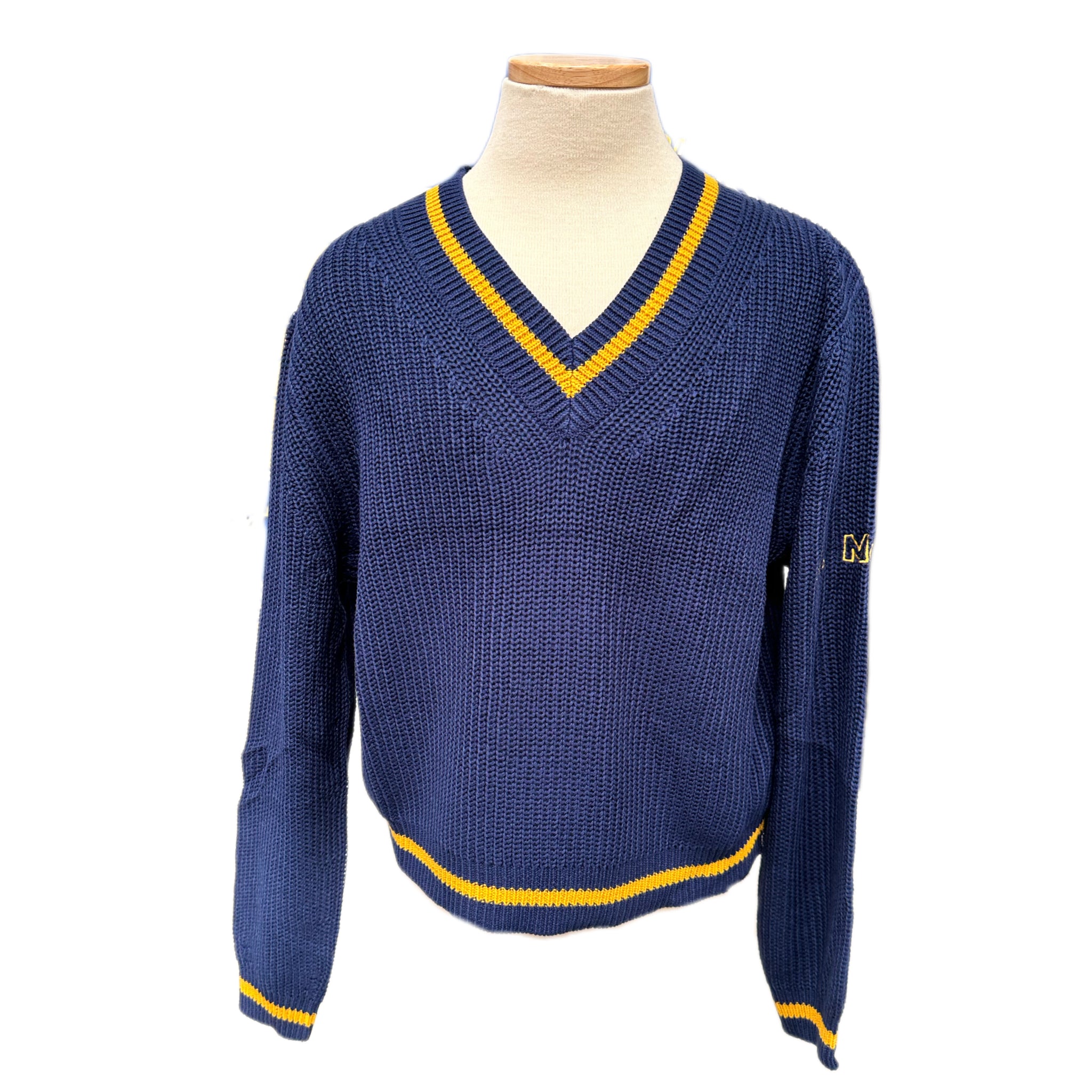 E and I Navy Tennis Sweater