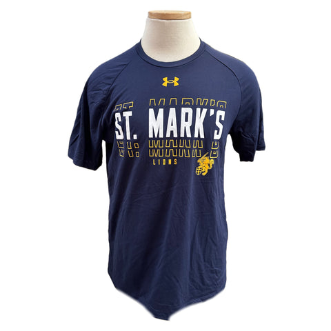 UA Tech SS Navy Tee with Repeating St. Mark's