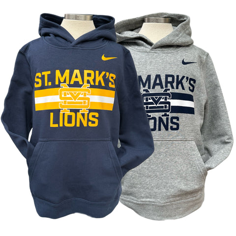 Nike Boys' Fleece Hoodie with SM on Stripes