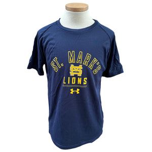 UA Boys' SS Tech Tee Navy with Rounded St. Mark's