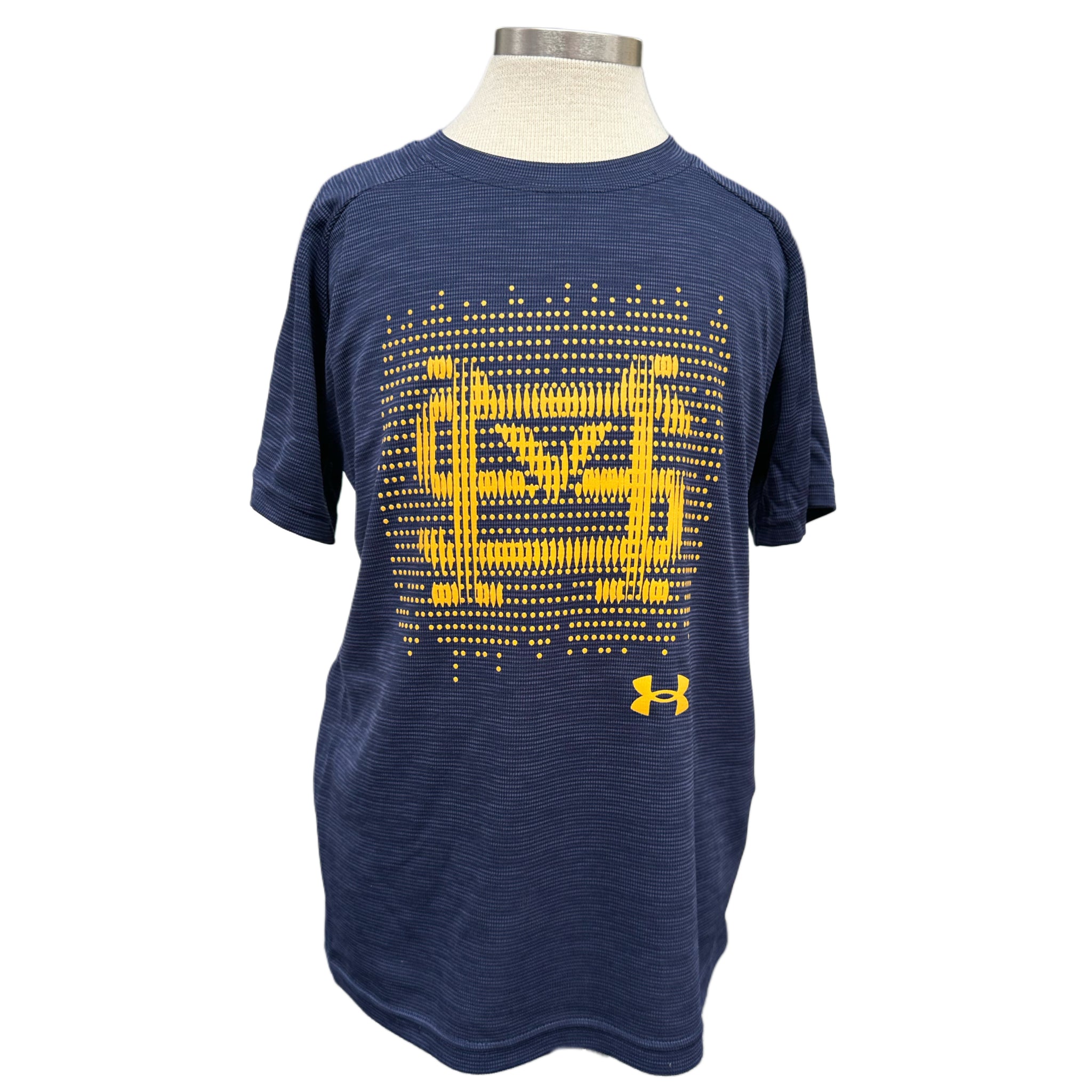 UA Boys' Novelty SS Navy Tech Tee
