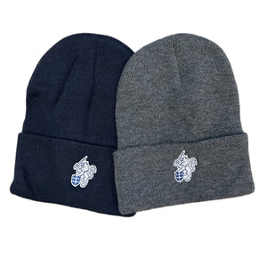 Cuffed Beanie with Lion and Sword