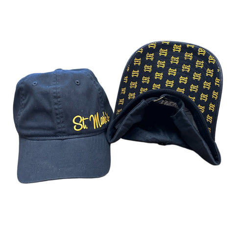 Navy Cotton Hat with St. Mark's and SM on Brim