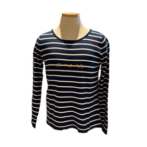 Sweater Vetter Navy Sweater with Stripes