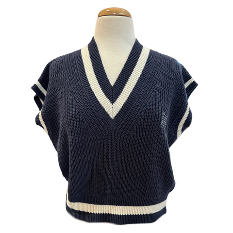 E and I Navy Vest with SM