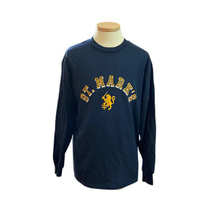 Champion Boys' LS Navy Cotton Tee with L&S