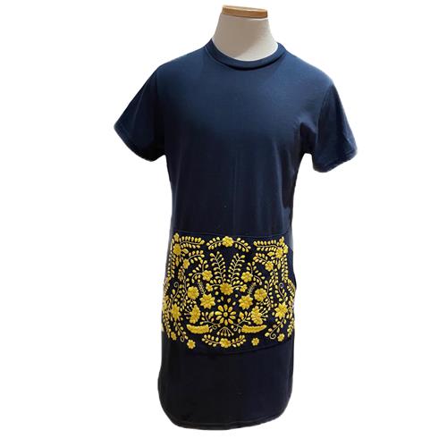 Nativa Navy Embroidered Dress