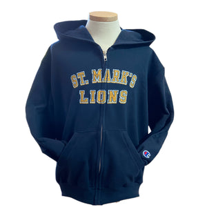 Champion Boys' Full Zip Hoodie with Mark's Lions