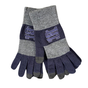 Gloves Striped Navy/Gray