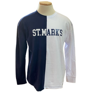 Color Block Ladies' Navy/White Tee with St. Mark's